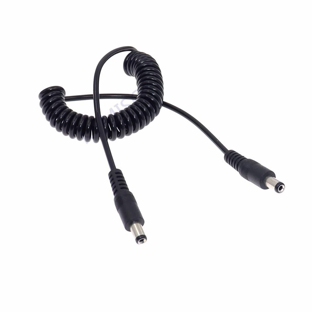 Dc 5.52.1mm male power retractable cord 1.5m power adapter dc jack plug 5.5mmx2.1mm cable with spring