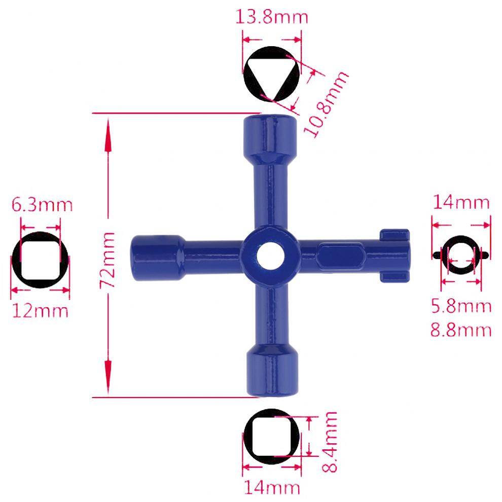 ChgImposs Multi-function 4 In 1 Cross Triangle Key Wrench Universal Inside Plumber for Cabinet Train Elevator
