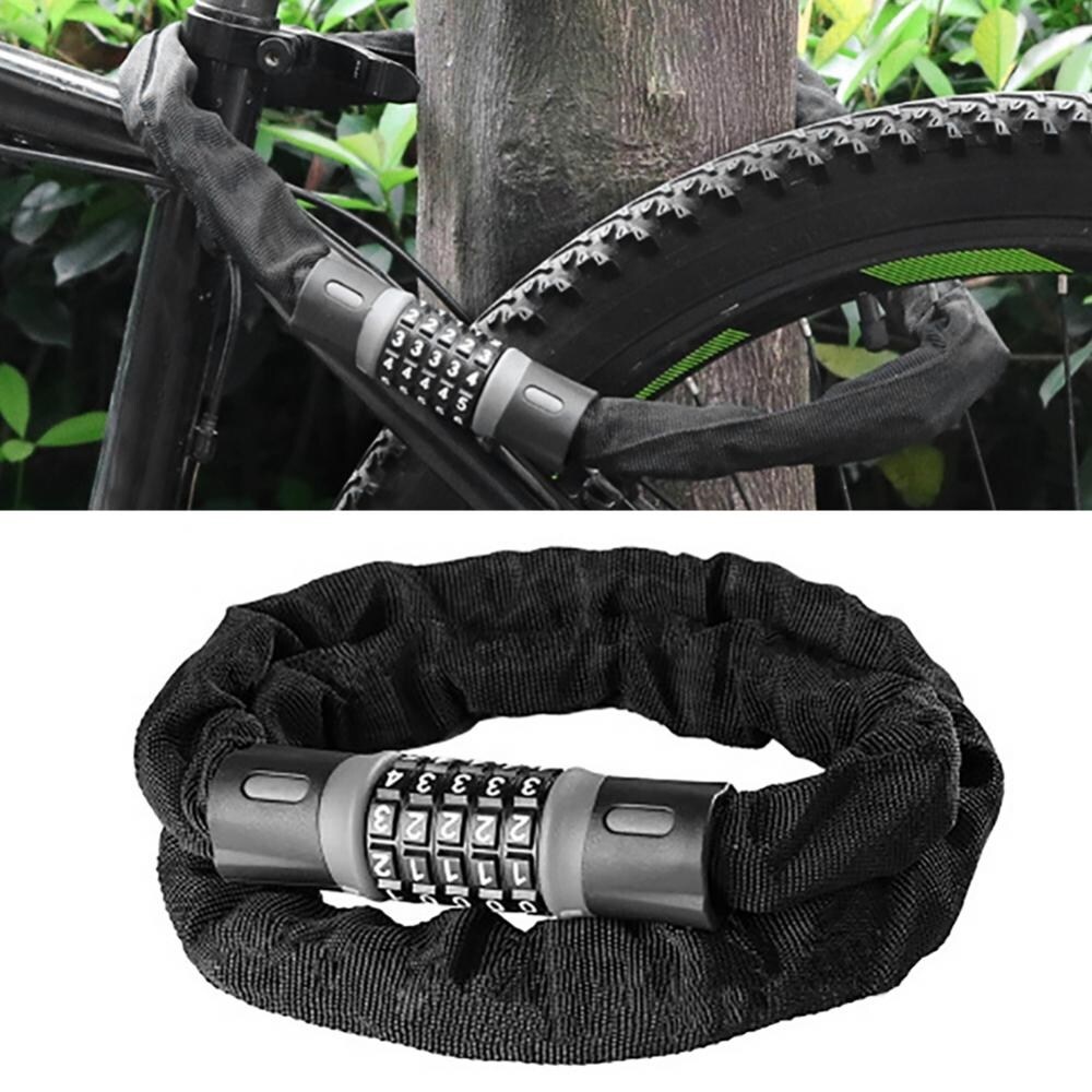 【A NEW】 Anti Theft Security Keyless 5 Digit Code Password Chain Lock for Bike Bicycle