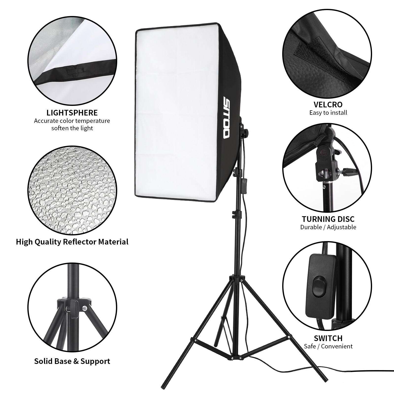 Selens 2X 135W LED hộp mềm Softbox chụp ảnh chiếu sáng liên tục Kit đứng Studio