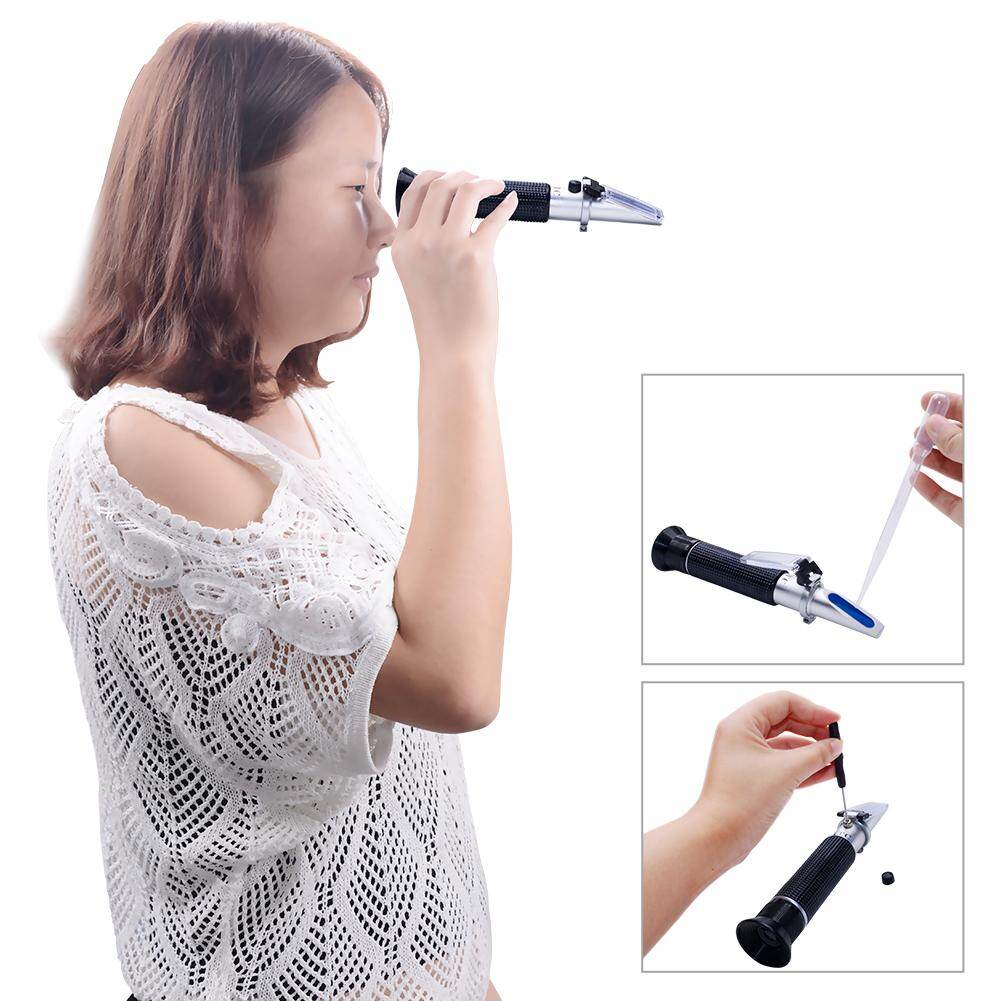 Thiết Kế Khúc Xạ Kế Di Động Yieryi Máy Đo Nồng Độ Cồn Trong Rượu Máy Đo Khúc Xạ Kế ATC 0-80% V/V Kèm Hộp Mới