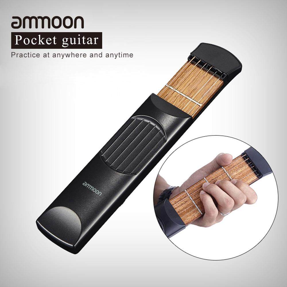 Ammoon Saku Portabel Akustik Latihan Gitar Alat Gadget Pelatih Kord 6 String 4 Fret Model untuk Pemula