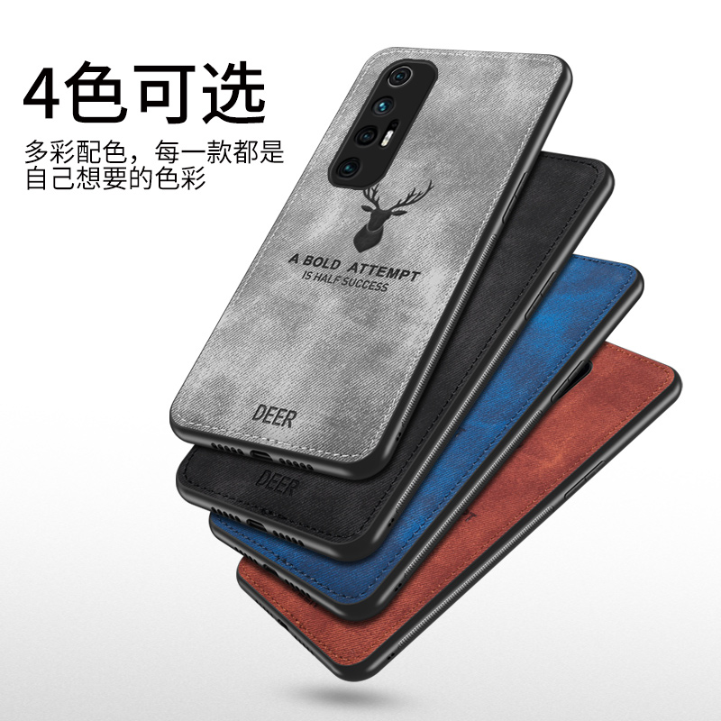 For Xiaomi Mi 10S Case Cloth Deer Soft Fabric Phone Case Pattern Silicon TPU Cloth Texture Back Cover for Xiaomi 10s