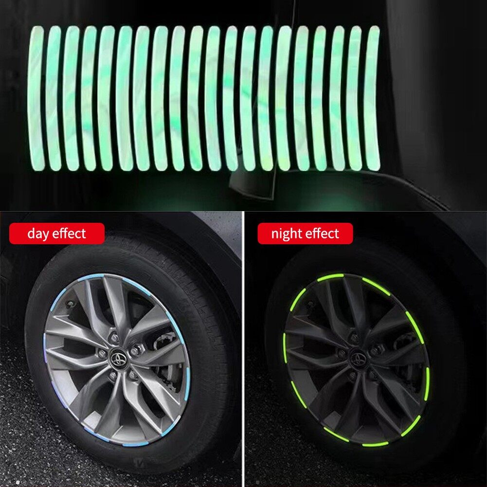 【Bluespot】 20Pcs Xe Dải Phản Quang Sticker Phản Chiếu Cao Phản Quang Xe Đạp
