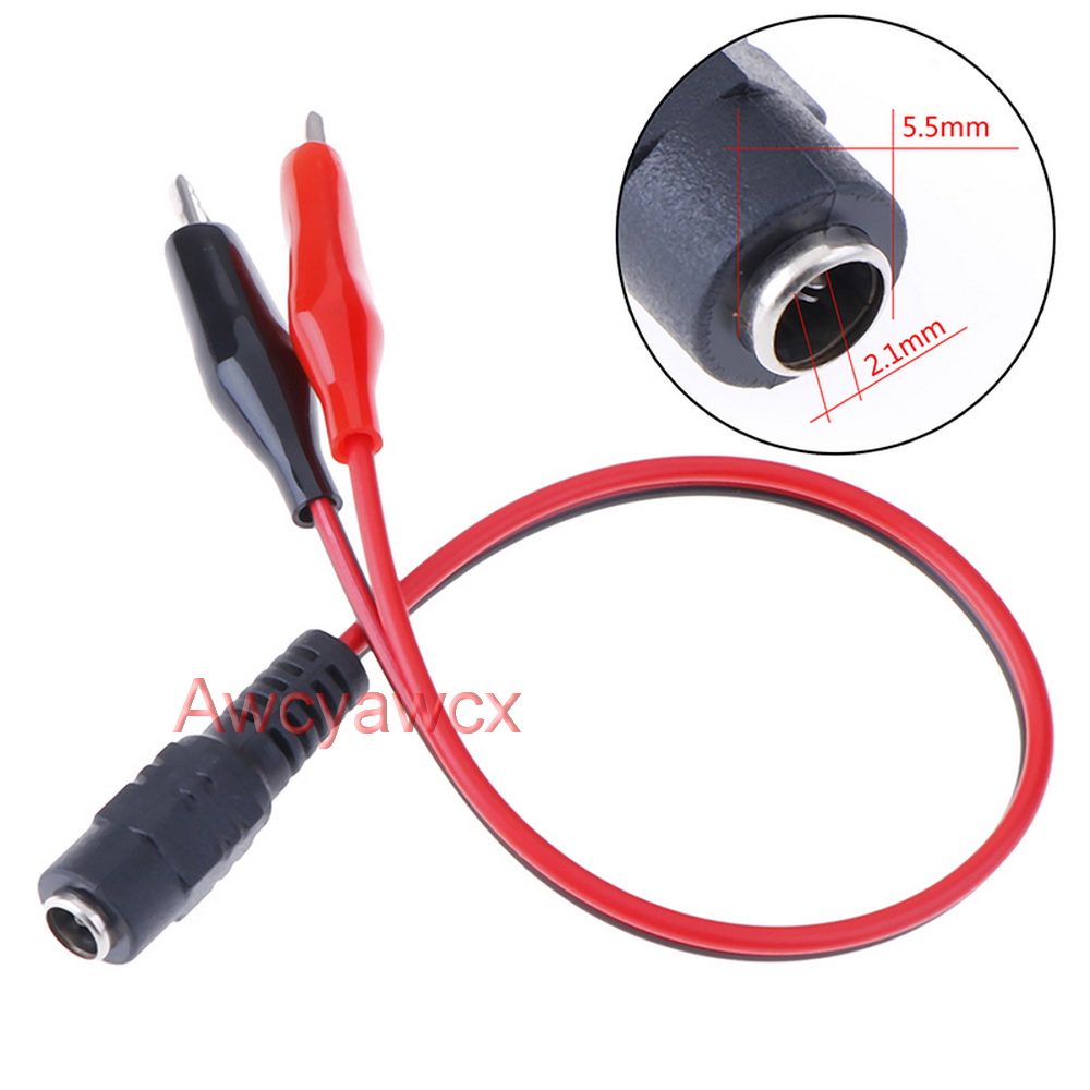 5.5mm*2.1mm DC Jack Connector Power Male Female to Alligator Clip Cable Test Lead Crocodile Wire battery charger adapter