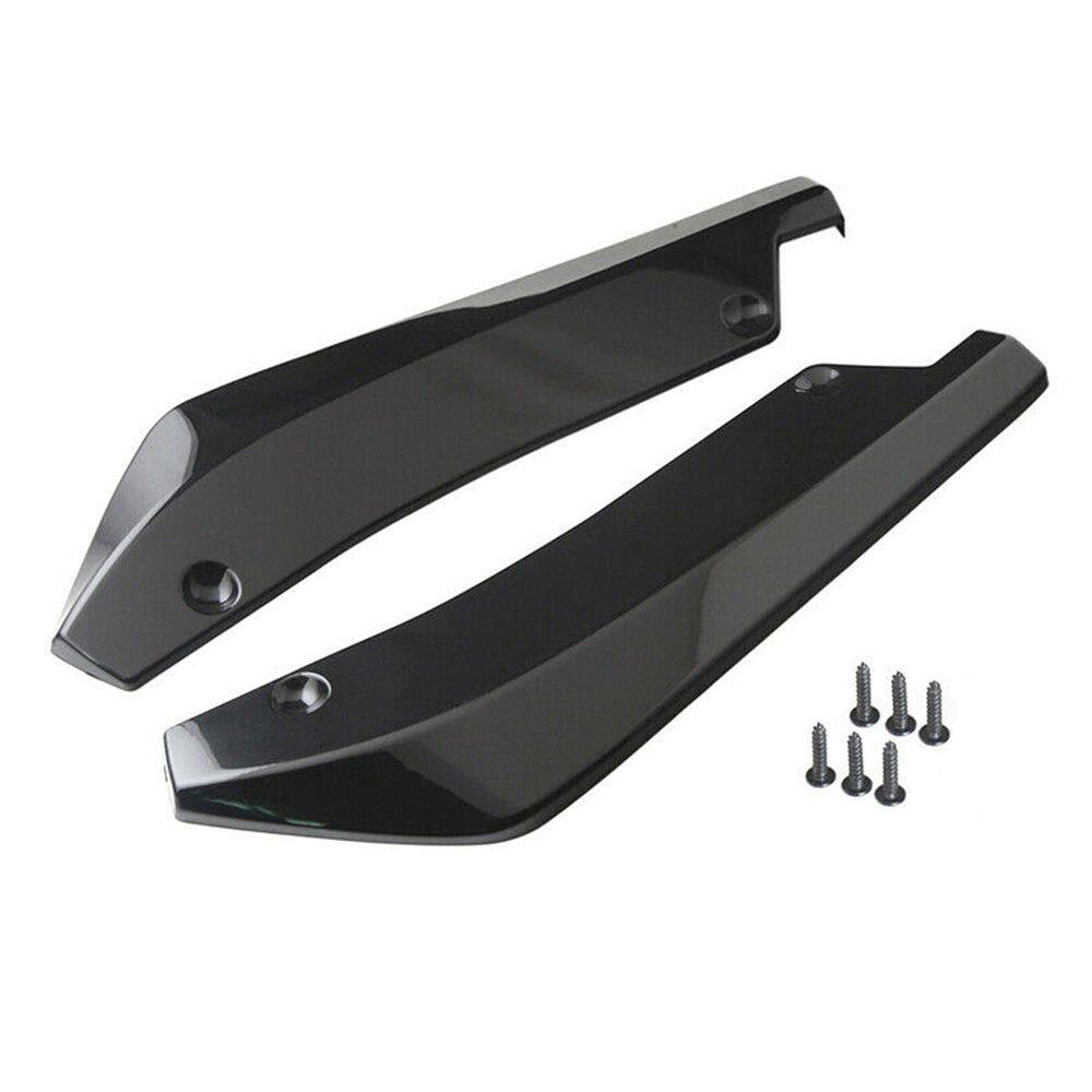 NPDTN 2Pcs Black Diffuser Universal Splitter Lip Spoiler Protector Scratch Car Rear Bumper