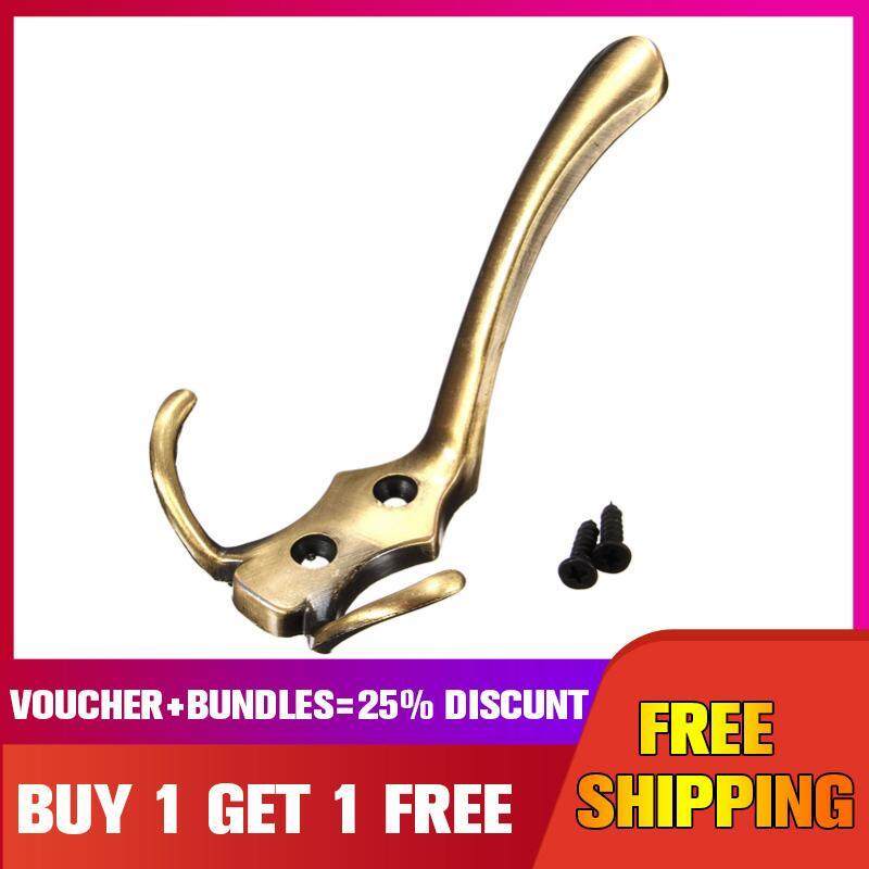 Zinc Alloy Coat Clothes Towel Double Peg Door Wall Hanger Holder Hook Bathroom -- Gold【Buy one get one free】