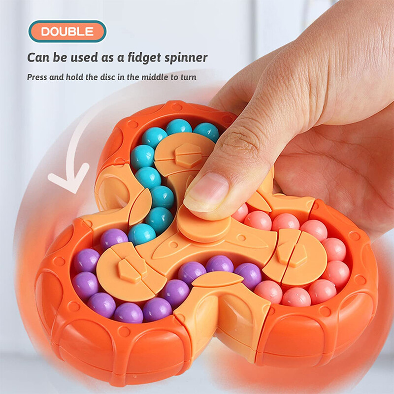 YADOU Creative fidget spinner Six-sided rotating Rubik's cube Magic beans puzzle decompression brain development desktop ball toys