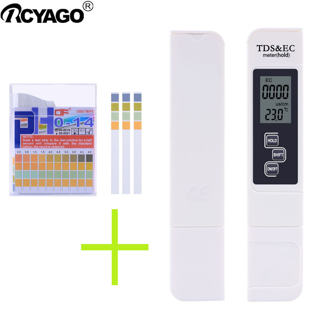 RCYAGO TDS/EC Meter Conductivity pen tds meter ATC Temperature Horticulture Water Quality Test Pen EC Meter