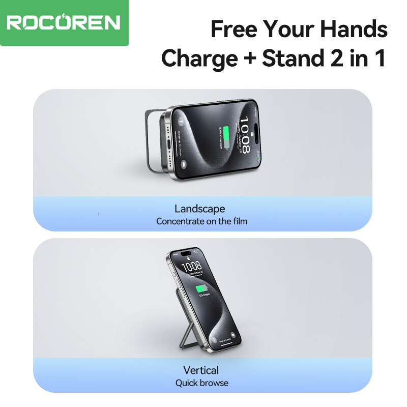 Rocoren Wireless Power Bank 10000mAh For iPhone 15 14 13 Pro