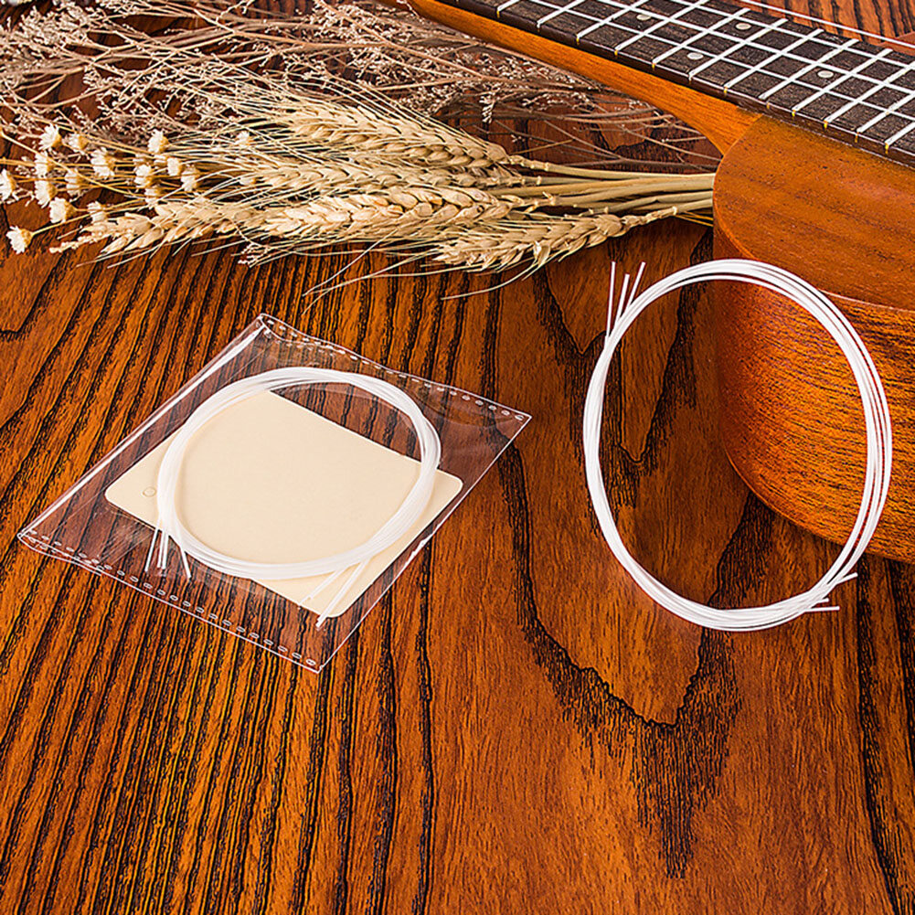 4pcs/set White Nylon Strings Replacement Part for 21/23/26in Ukulele Guitar
