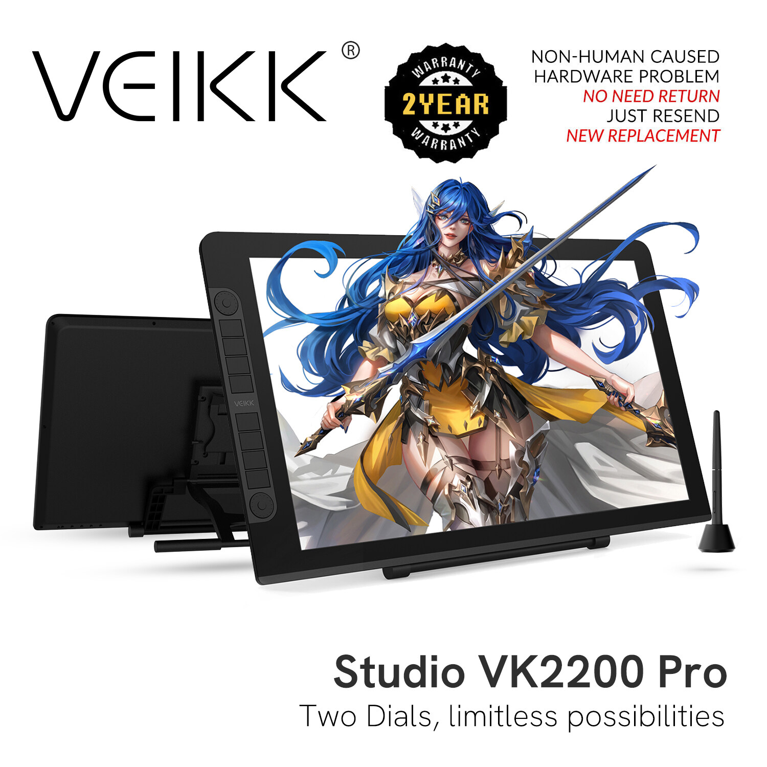 VEIKK Studio VK2200Pro Drawing Pen Display Graphic Monitor IPS Monitor