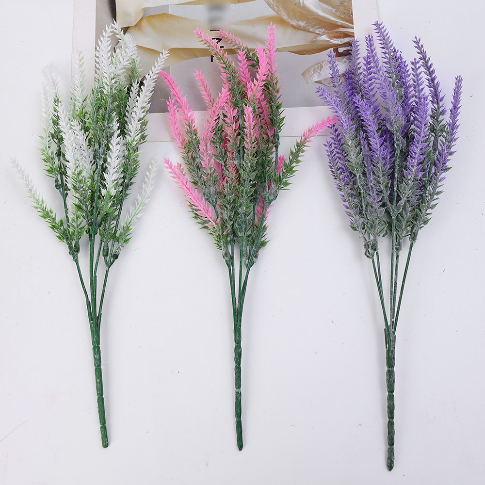 5 Fork Romantic Provence Lavender 38cm Artificial FlowersPlastic Wedding Decorative for Decor Grain Christmas Fake Plant