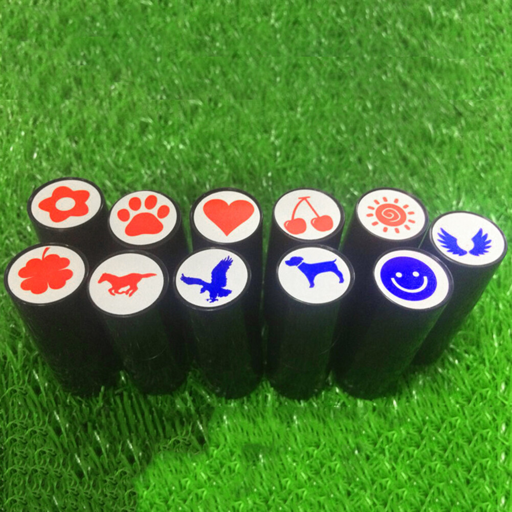 Golf Ball Stamp Marker Quick Drying Ink Golf Ball Stamper Random Pattern