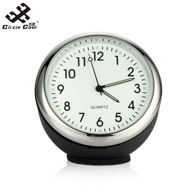 Circle Cool Mini Car Automobile Digital Clock Auto Watch Automotive Thermometer Hygrometer Decoration Ornament Clock