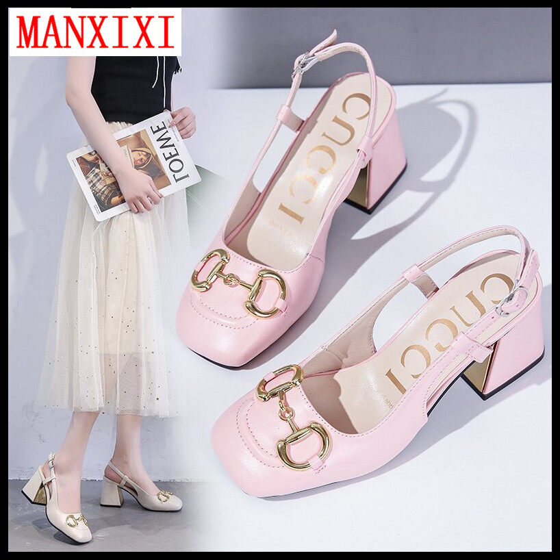 MANXIXI Fashion Beautiful 3.15 Inches High Heels Cute Mules Sandals For Women (Size 34-39)