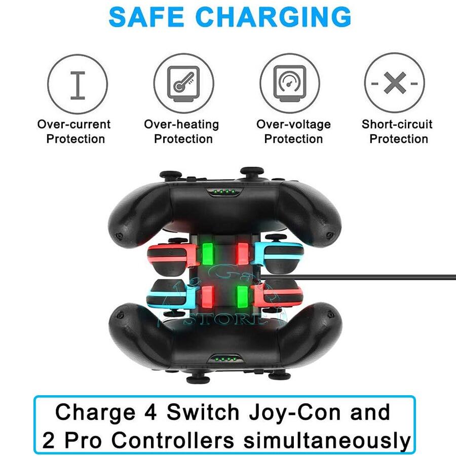 Nitendo Switch Oled Accessories Charger Switch 4 Joycon 2 Pro Controller Charging Dock Station for NS