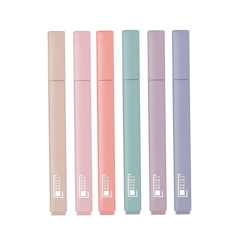 6Pcs/Set Cute Highlighter Stationery Color Marker School Supplies