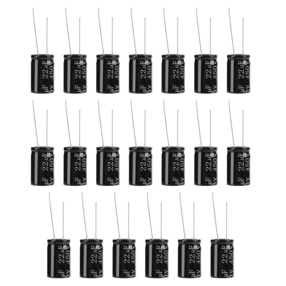 20pcs 450V 22uf 105℃ Long Leads Axial Capacitors Electrolytic Polarized Capacitors Polarized Capacitors Tube 450V Capacitors Amplifier
