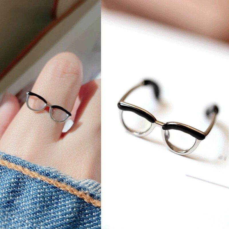Girl Adjustable Open Ring Enamel Paint Ring Finger Buckle Tail Rings Adjustable Opening