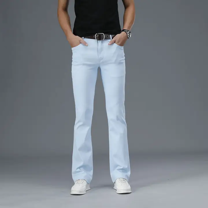 mens white flare pants