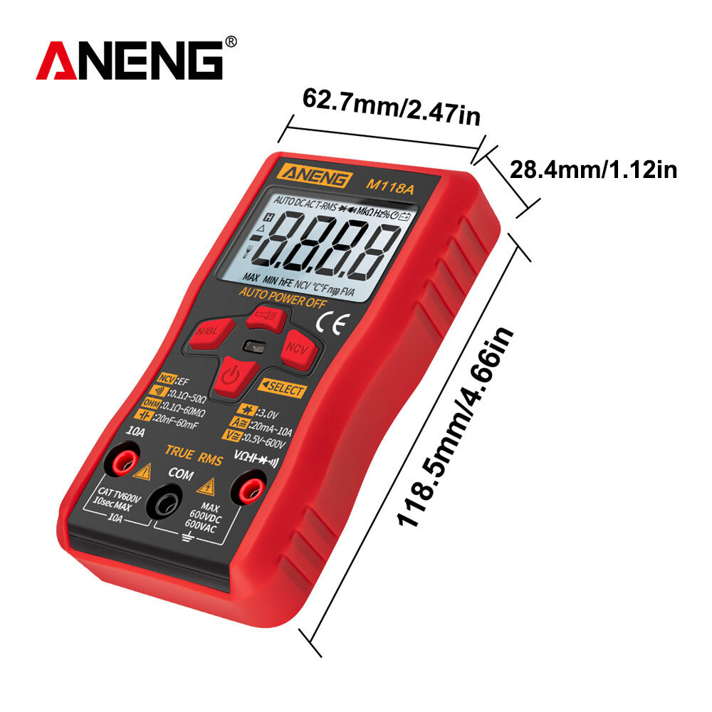 Cảm Biến Thông Minh ANENG M118A Đồng Hồ Vạn Năng Kỹ Thuật Số Tự Động Đo Độ Chính Xác Cao TRMS 6000 Đếm Điện Áp Hiện Tại Ohm Điện Dung Diode Multi Tester