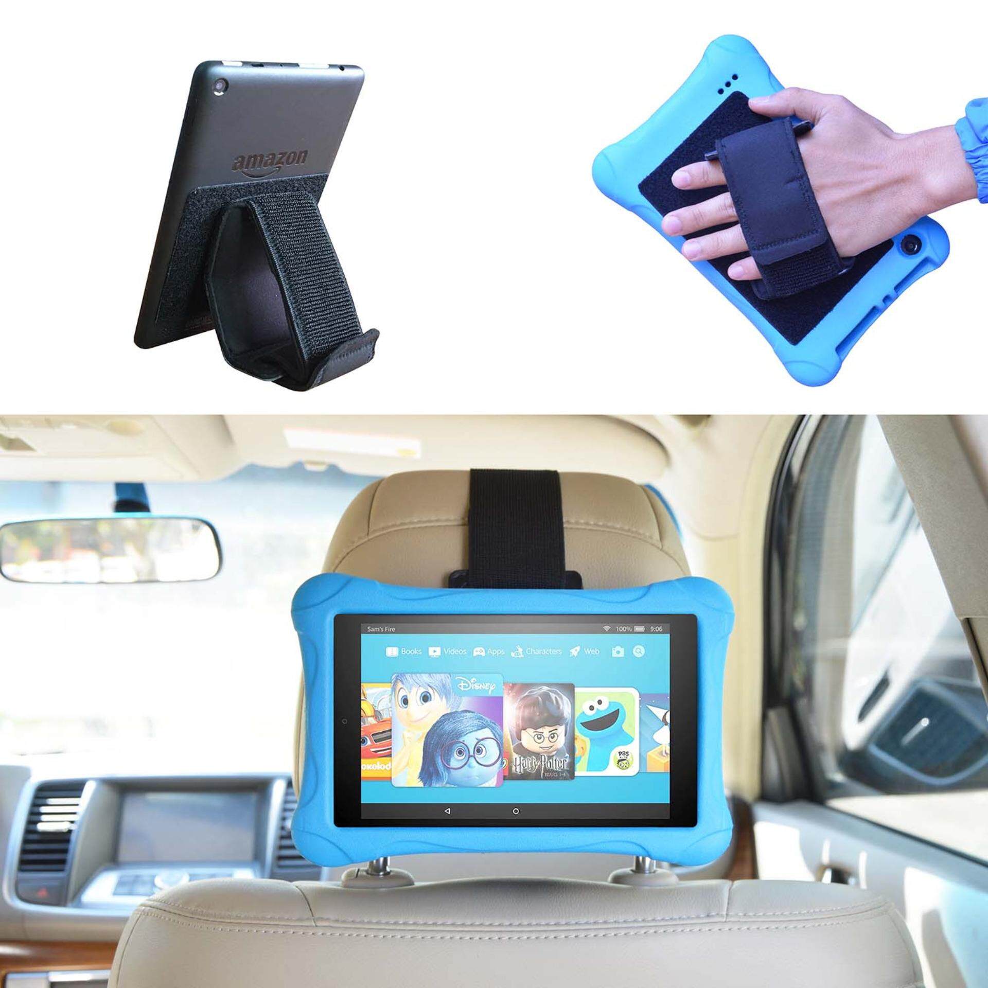 Kindle Fire Stand Car Seat Holder Tablet Hand Strap 3 In 1 For All Tablets E Reader Hd Kid Edition
