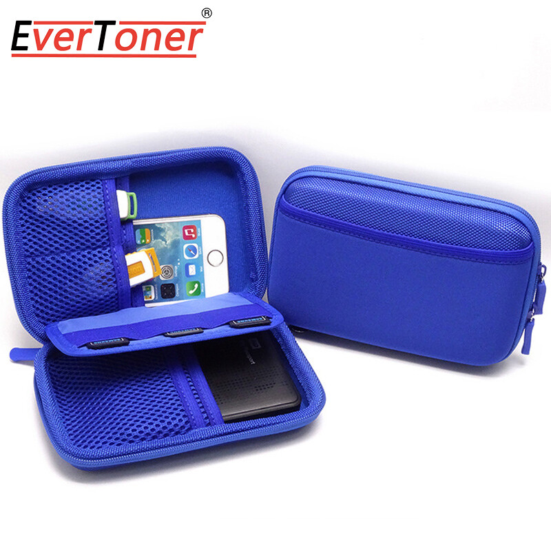 EverToner Multi-Function Storage Bag Cable Case Gadget Organizer Travel Portable Shockproof Diving Fabric Storage Bag USB Data Cable Headphones Power Bank Case