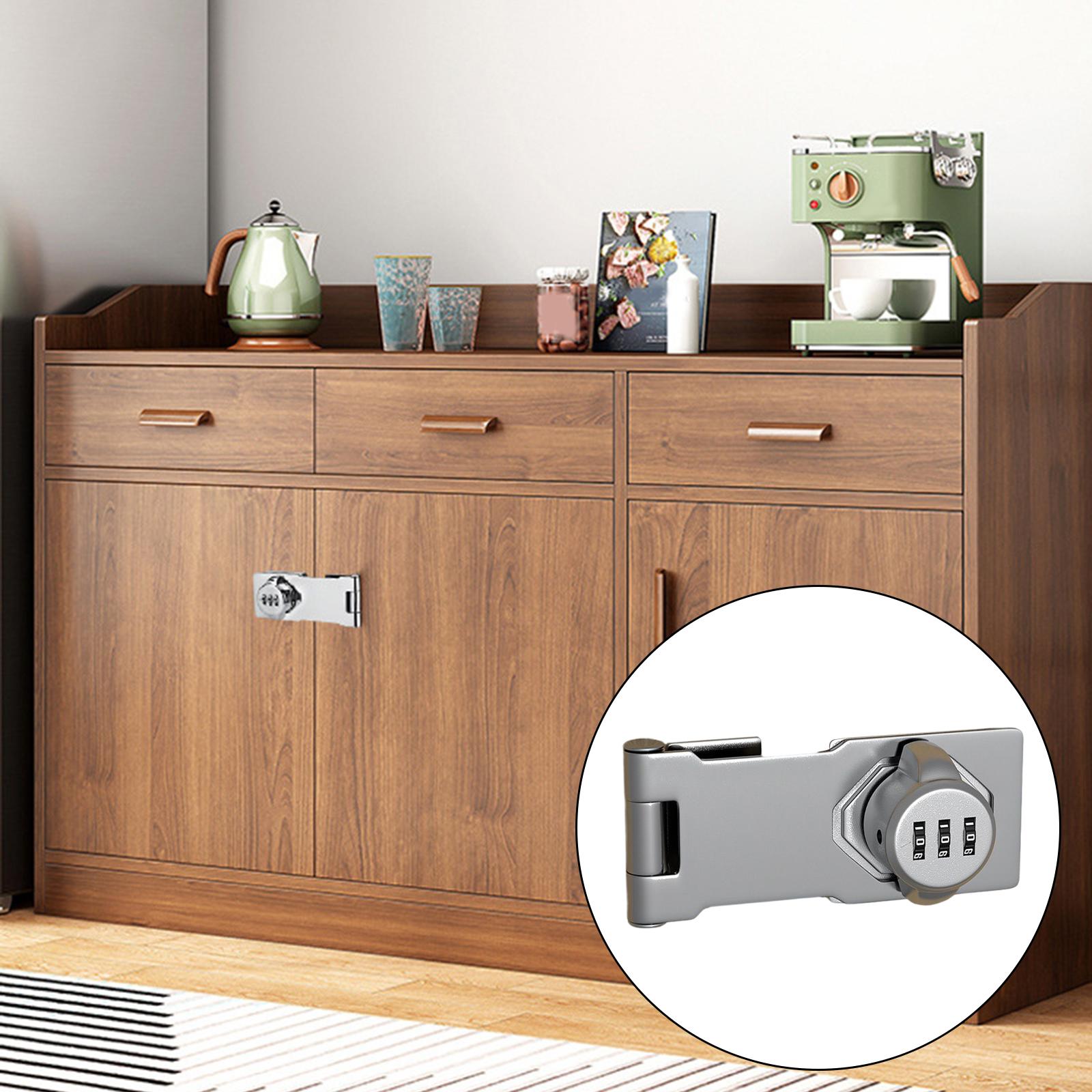 Serbery Mechanical Password Lock Mechanical, Sliding Buckle Cabinet Password Slide Latch Lock for Garage Small Doors Pet Doors