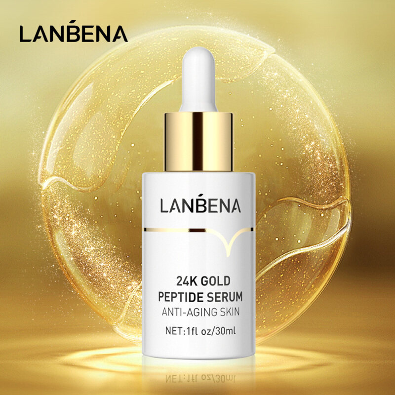 LANBENA 24K Gold Peptide Serum Anti-Aging Skin Firming Rejuvenate Refreshing And Not Greasy 30ml