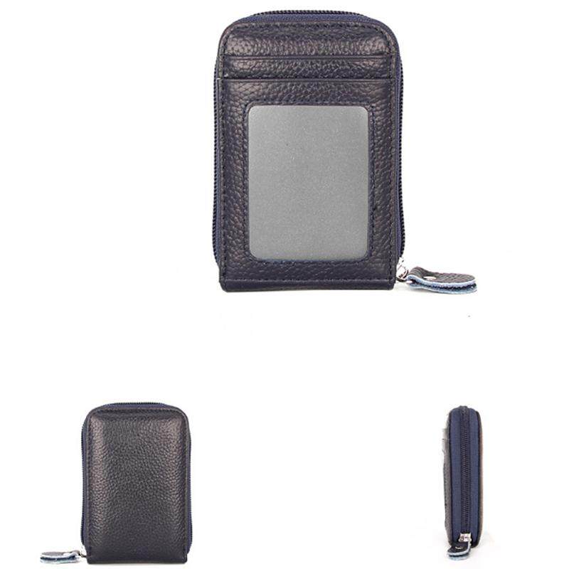 Mens Womens RFID Leather ID Credit Card Holder Pocket Protector Zipper Wallet