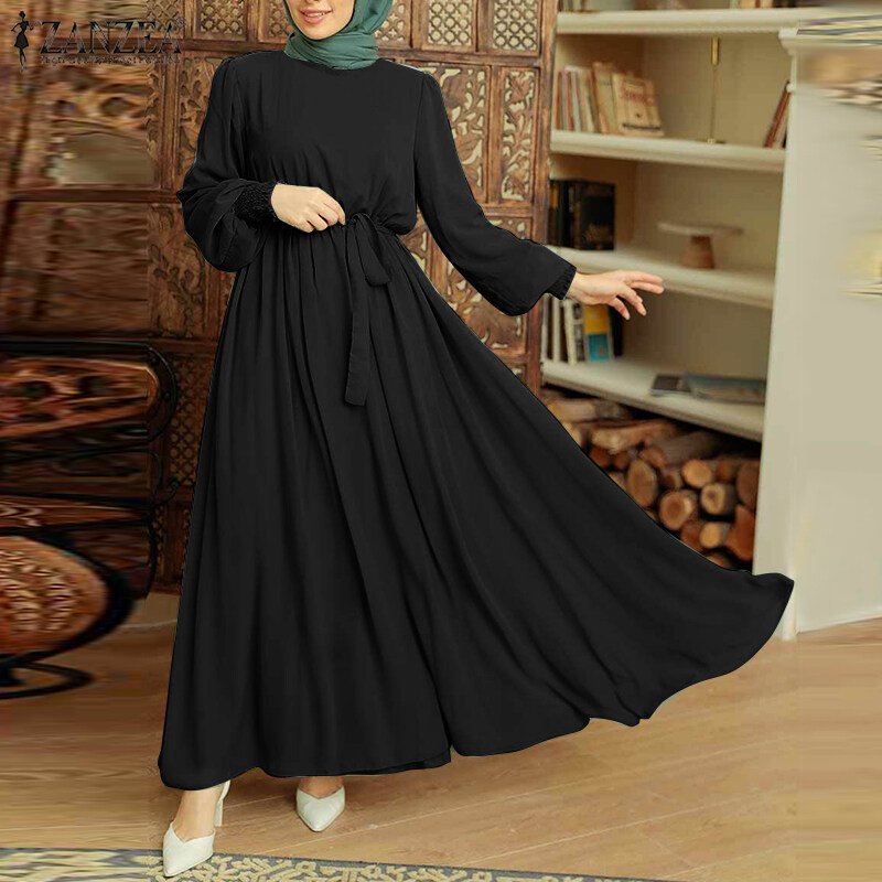 [Baju Wanita Murah Cantik] HijabFab ZANZEA Muslimah Womens Muslim Long ...