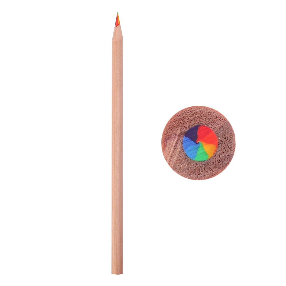 YESPERY 6pcs/Set Rainbow Pencil 7 Colors Concentric Gradient Crayons Kids Gift Colored Pencils Art Painting Drawing Stationery
