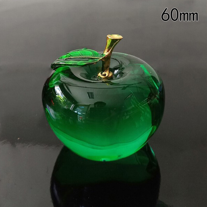 FOX 50/60mm Glaze K9 Crystal Apple Crafts Glass Paperweight Home Desktop Decor