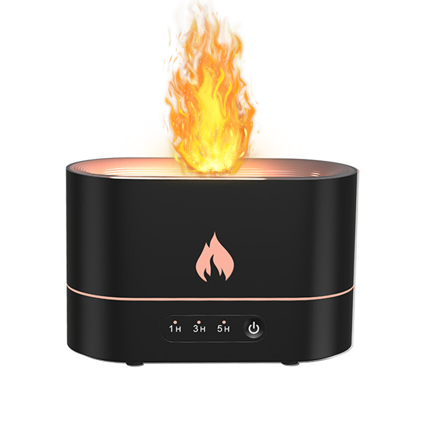 【High Quality】Flame Essential Oil Diffusers Aromatherapy Humidifier