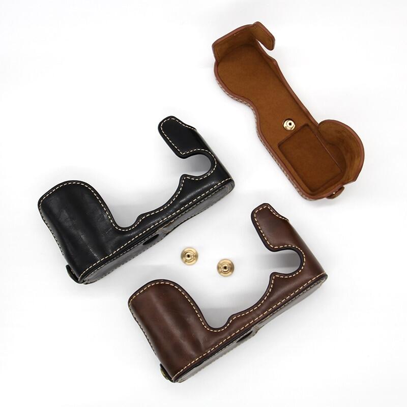 Pu leather case bottom opening version protective half body cover base for fujifilm x-a5 xt30 xt10 xt20 x100t x100s x30 xt3 xt2