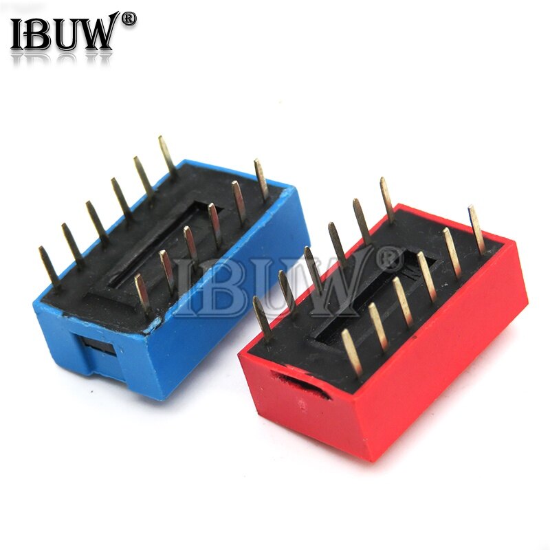 10 cái loại trượt mô-đun chuyển đổi 1 ~ 12 bit 2.54 mét vị trí cách Dip màu xanh Pitch công tắc chuyển đổi màu xanh Snap chuyển đổi cho PCB 8pin 6pin