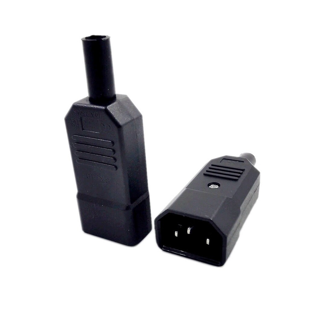 2 cái IEC320 C14 điện ổ cắm AC 3 pin nam đầu vào giắc kết nối ổ cắm điện gắn kết