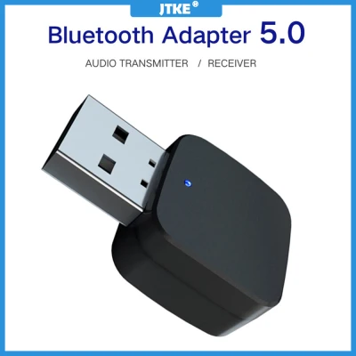 JTKE 2 IN 1 Bluetooth 5.0 Audio Car Kit Wireless Music Receiver Transmitter Adapter USB 3.5mm AUX Jack For PC Car Radio Speaker