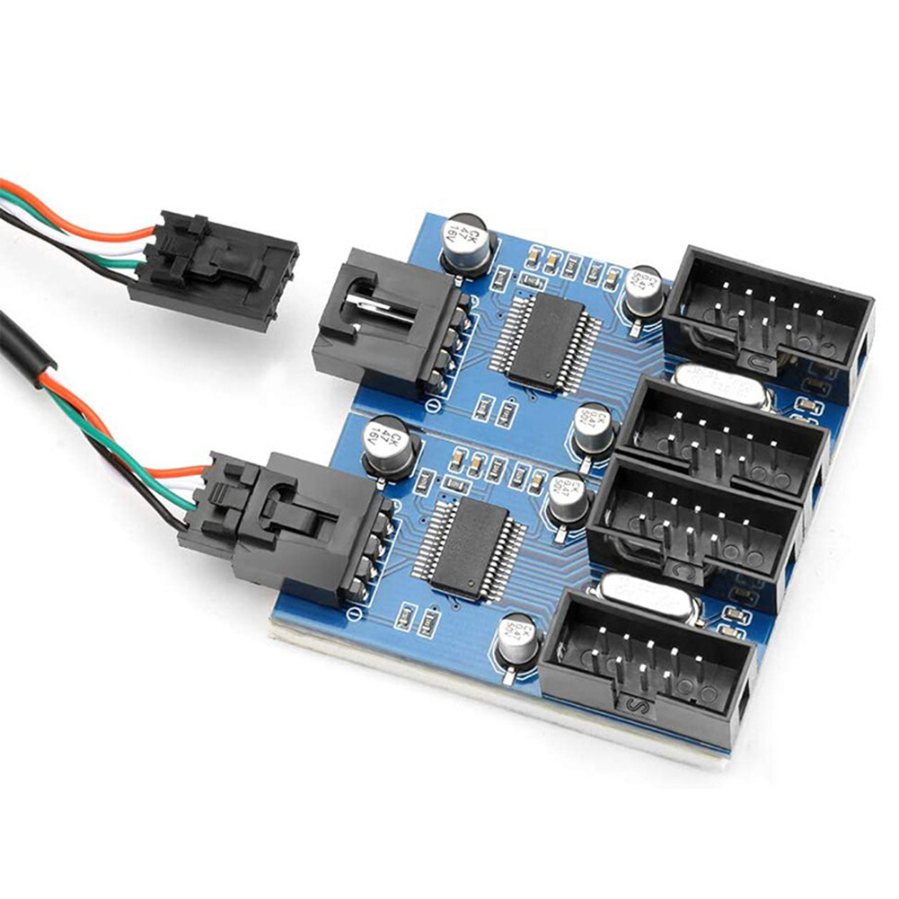 Motherboard 1 to 2/4 USB 9 Pin Header Extension Splitter Cable USB2.0 HUB Connectors Adapter