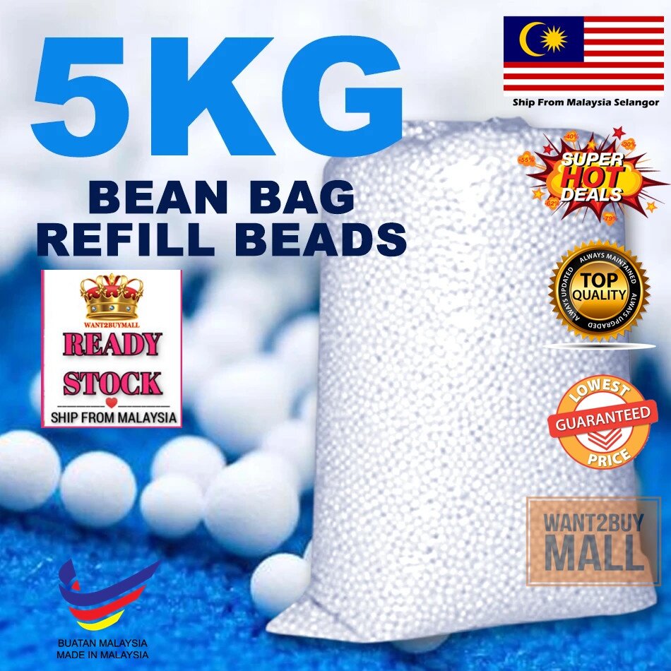 🇲🇾 🏆 5kg Biji Kabus Isi Bean Bag Refill Foam Ball Filling Beads Fiber