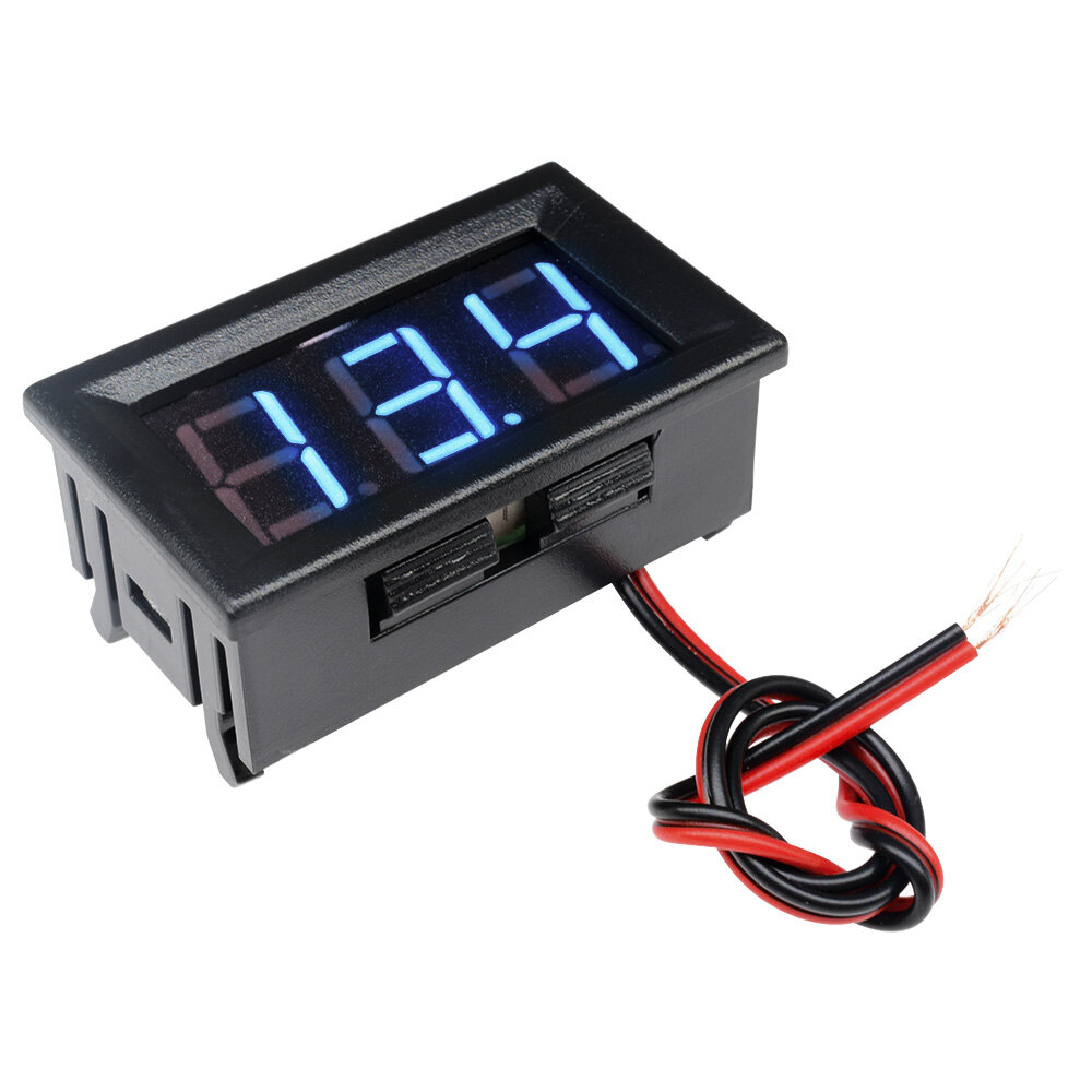 SeasBoat 1pcs/10PCS Mini LED Voltage Meter 0.56 Inches Panel Voltmeter Red/Blue/Green 3 Bit Tube LED Digital Voltmeter Voltage Tester DC 4.5 -30V