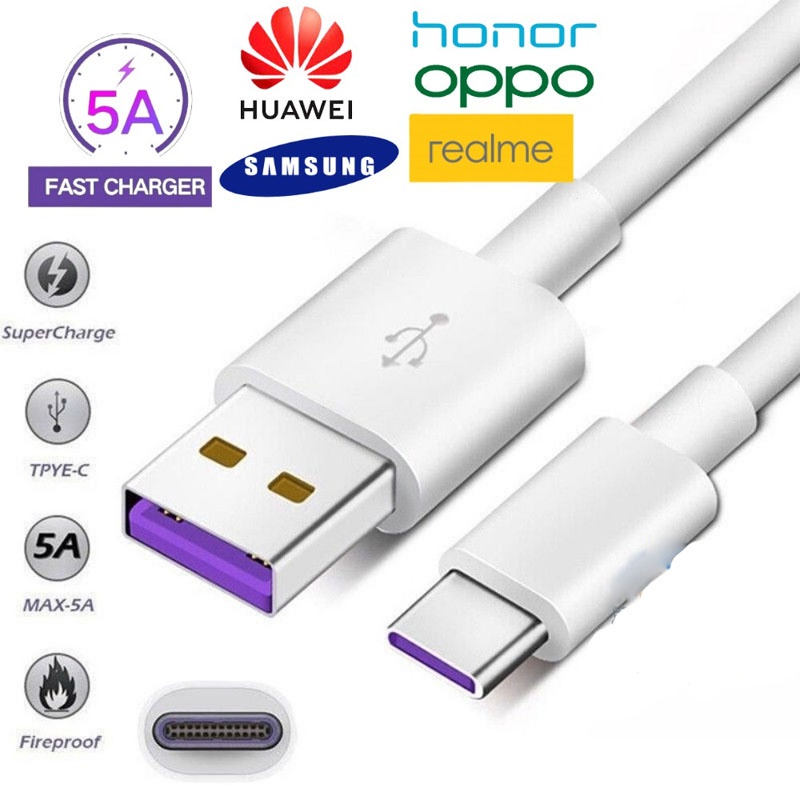 Fonken 5A SuperCharger Type C Cable Fast Charging Cable Huawei Cable USB Cable USB Type C Cable