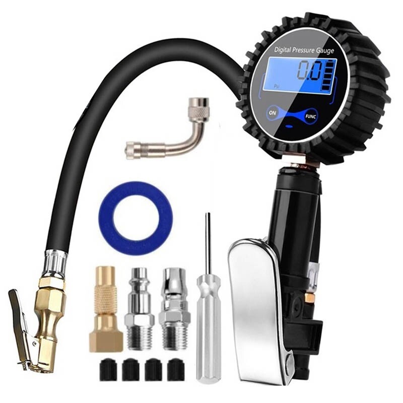 Digital Tire Inflator Air Compressor Pump Pressure Gauge Quick