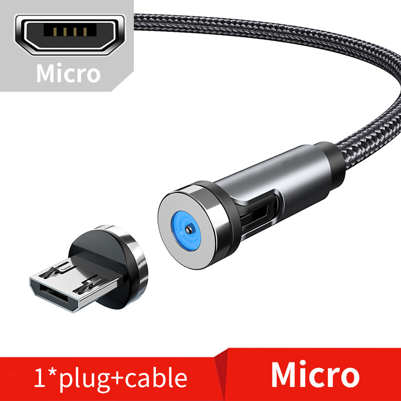 VAORLO 540 Rotate Magnetic Cable Fast Charging Magnet Charger Cord Micro USB Type C Cable Mobile Phone Wire Compatible With iPhone For Samsung Xiaomi Realme