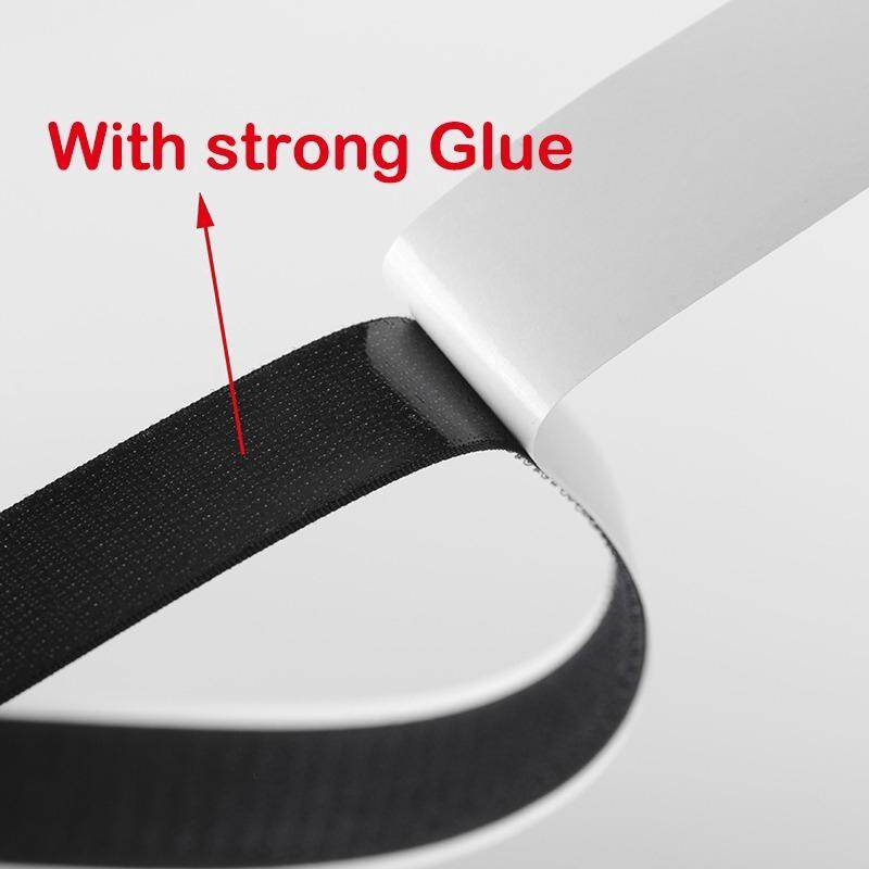 Set 2 cuộn băng gai dán màu đen và trắng nylon tự dính ma thuật có lớp keo dán Polocat-INTL