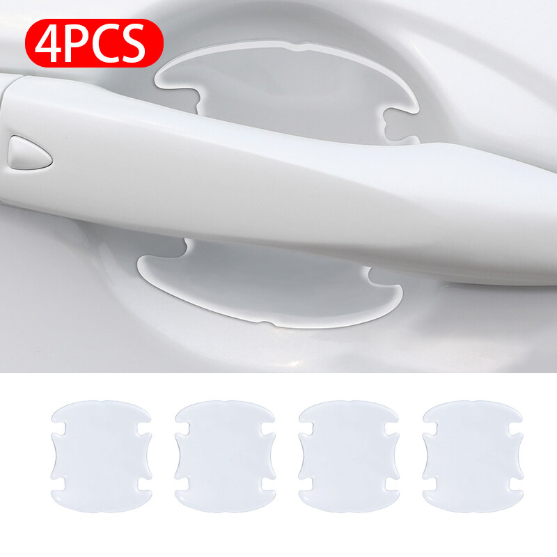 Universal Car Door Bowl Sticker Car Handle Anti-Collision Strip 4Pcs Transparent Protection Sticker Exterior Accessories
