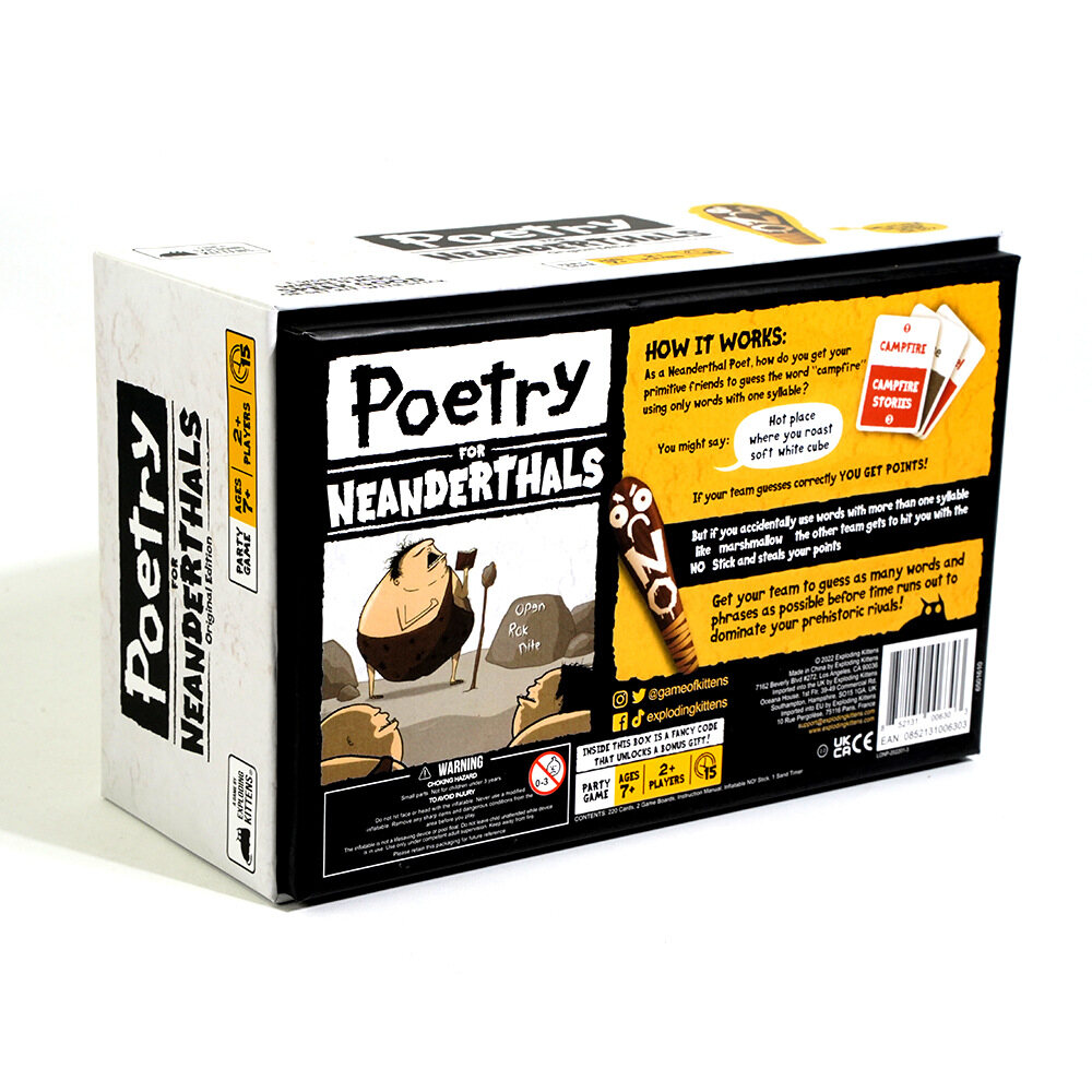 Board Game Poetry for Neanderthals Card Game Exploding Kittens