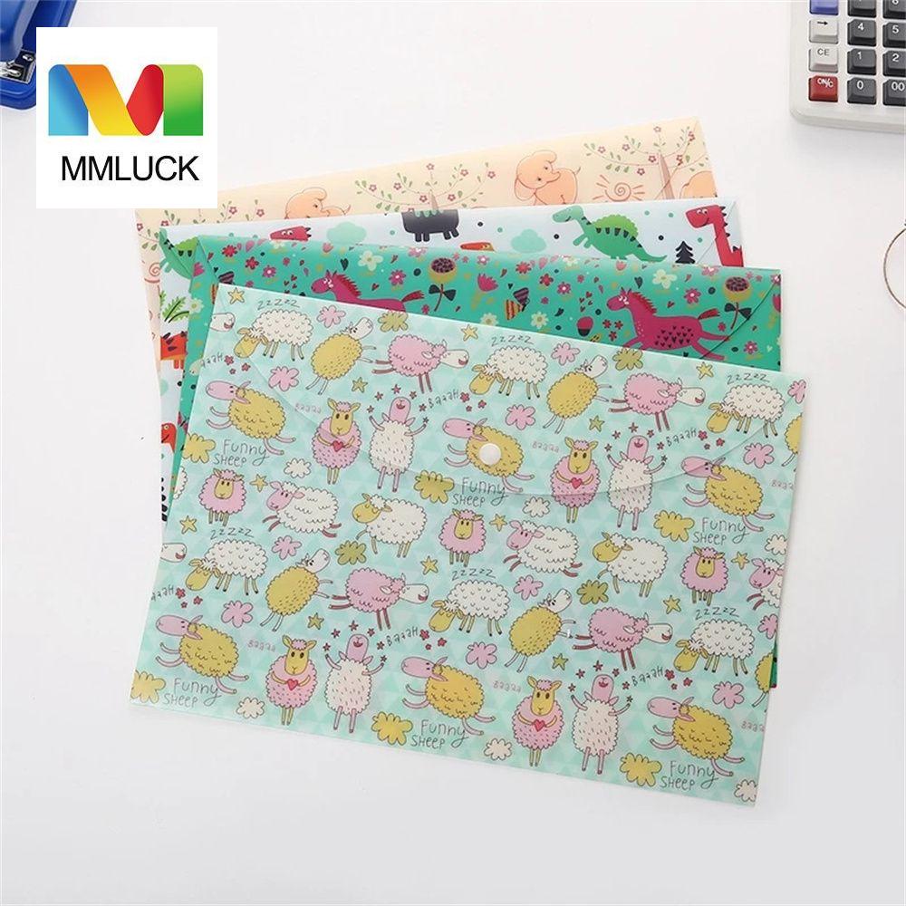MMLUCK School Supplies Office for Student File Bag A4 File Folder Cartoon File Folder Document Bag Paper Organizer Bill Envelope