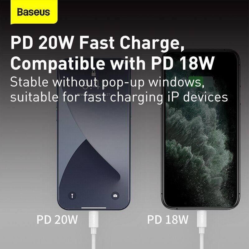 Baseus USB Loại C PD 20W cáp cho iPhone SE 11 12 13 14 Pro x XS 8 nhanh USB C Cáp cho iPhone loại C dây sạc